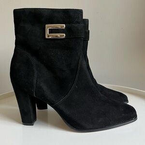 NEW Wesley & Co Black Leather Suede 9 Ankle Boots